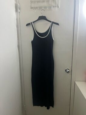 a new day Black Maxi Tank Dress with White Trim